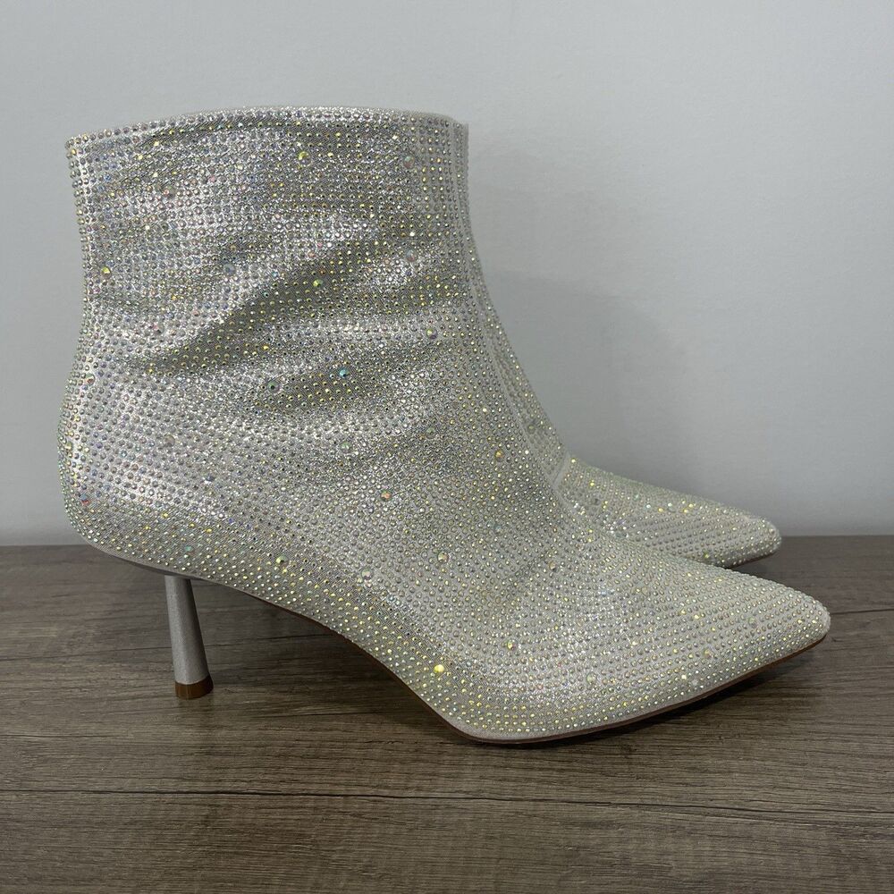 Rhinestone Embellished Ladies Boots Size 10 Used